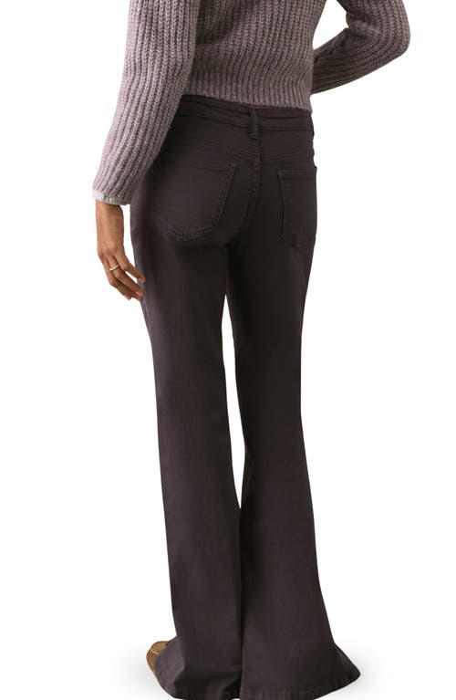 Mango Teen Slit Hem Mid Rise Flare Jeans In Gray