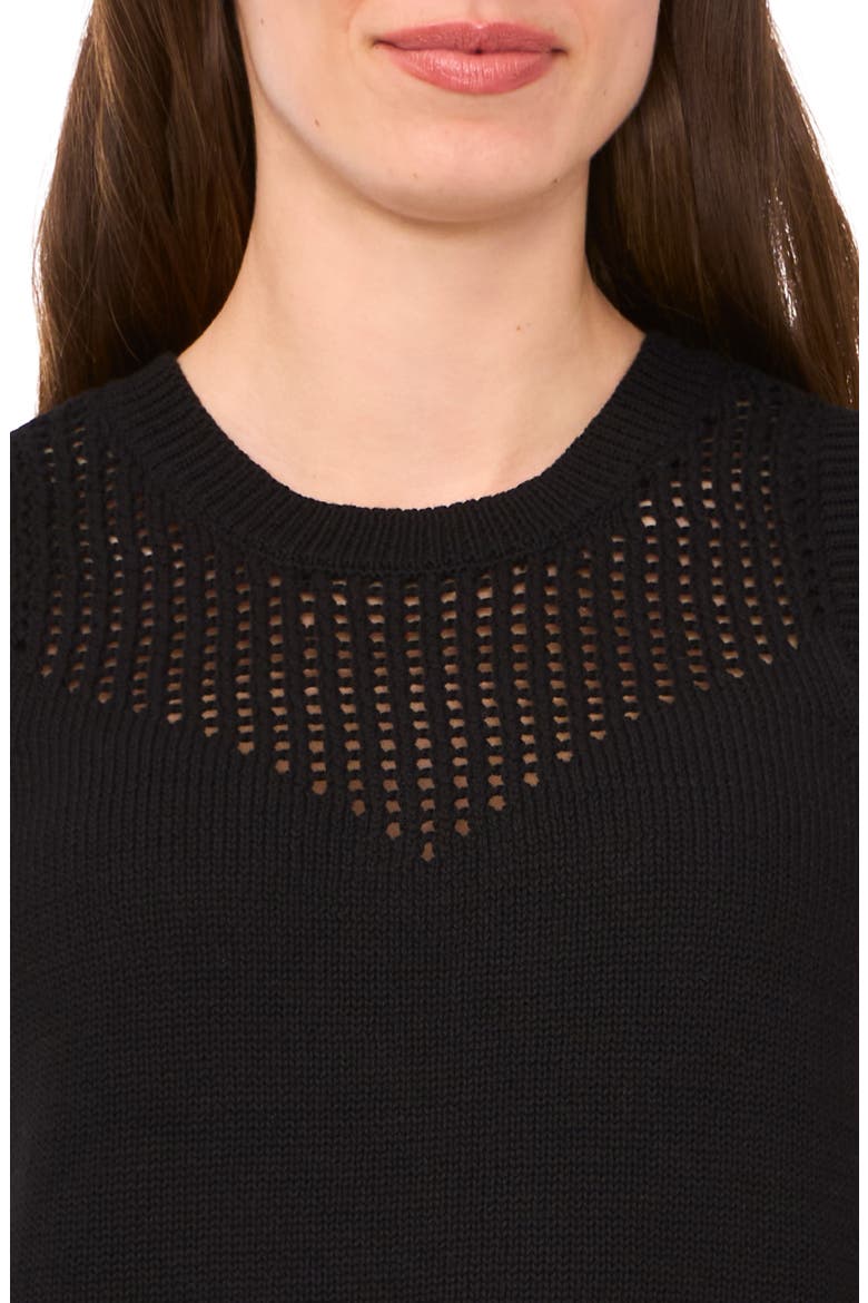 Cotton Sleeveless Sweater, Alternate, color, RICH BLACK