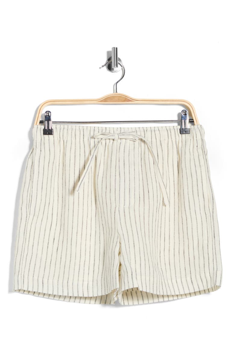 Lori Stripe Linen Shorts, Alternate, color, IVORY
