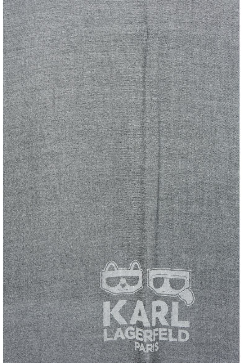Karl Choupette Pashmina Scarf, Alternate, color, BLACK