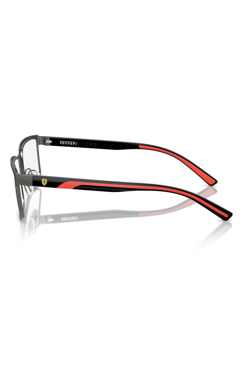 Scuderia Ferrari 56mm Rectangle Optical Glasses, Alternate, color, Dark Gunmetal / Demo Lens