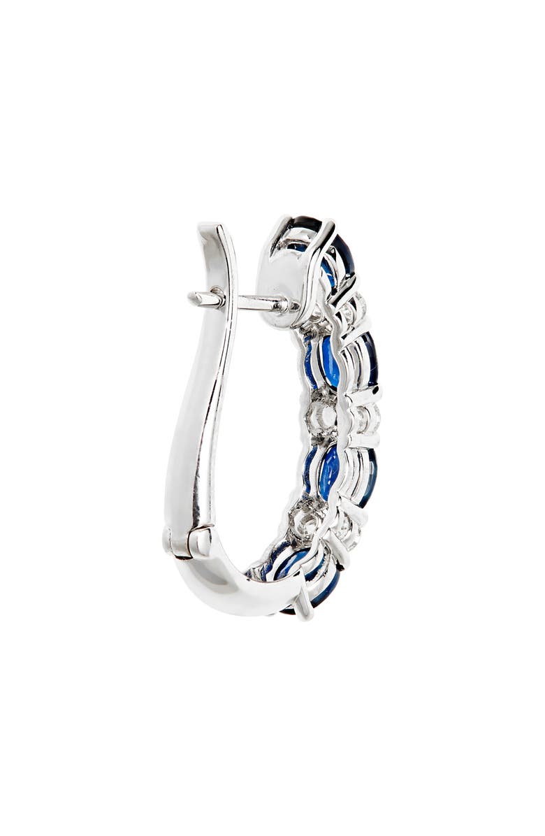 VALANI ATELIER Alternating Sapphire & Diamond Hoop Earrings, Alternate, color, 14K White Gold