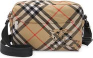 Burberry Equestrian Knight Check Canvas Crossbody Bag