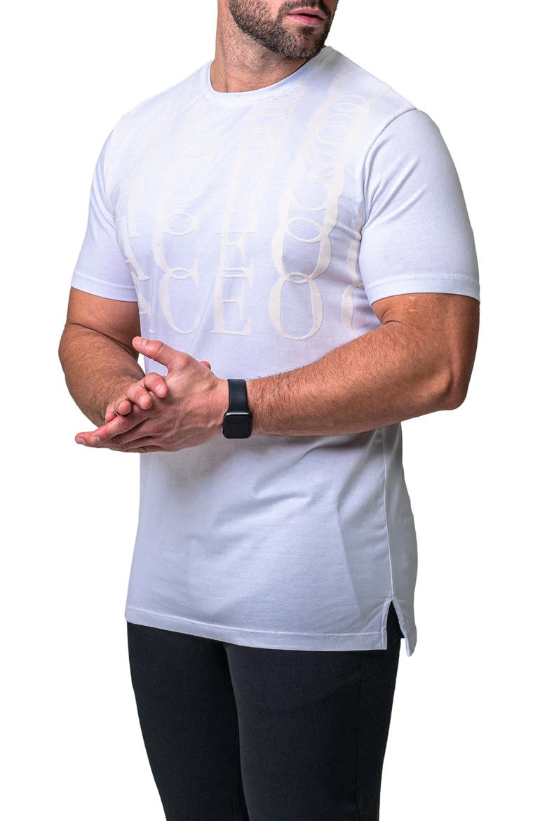 Repetition White Logo Appliqué Stretch Cotton T-Shirt, Alternate, color, WHITE