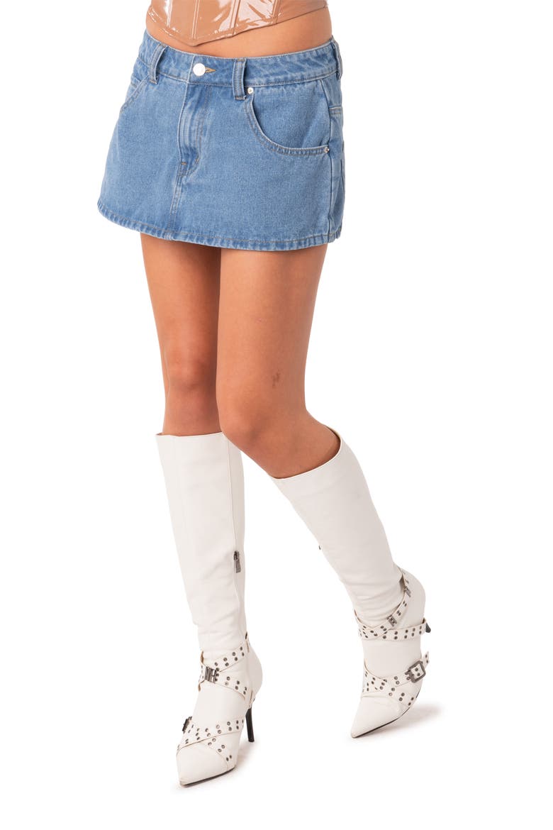Talia Denim Mini Skort, Alternate, color, BLUE