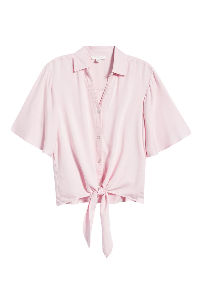 Roxanna Tie Hem Shirt, Alternate, color, PALE PINK