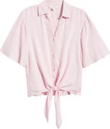 beachlunchlounge Roxanna Tie Hem Shirt