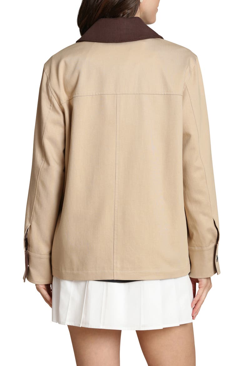Embellished Lyocell & Cotton Barn Jacket, Alternate, color, LIGHT CAMEL