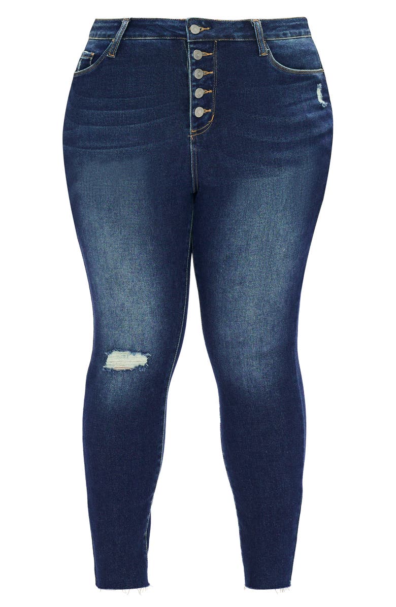 Bayeas Button Fly High Waist Skinny Jeans, Alternate, color,