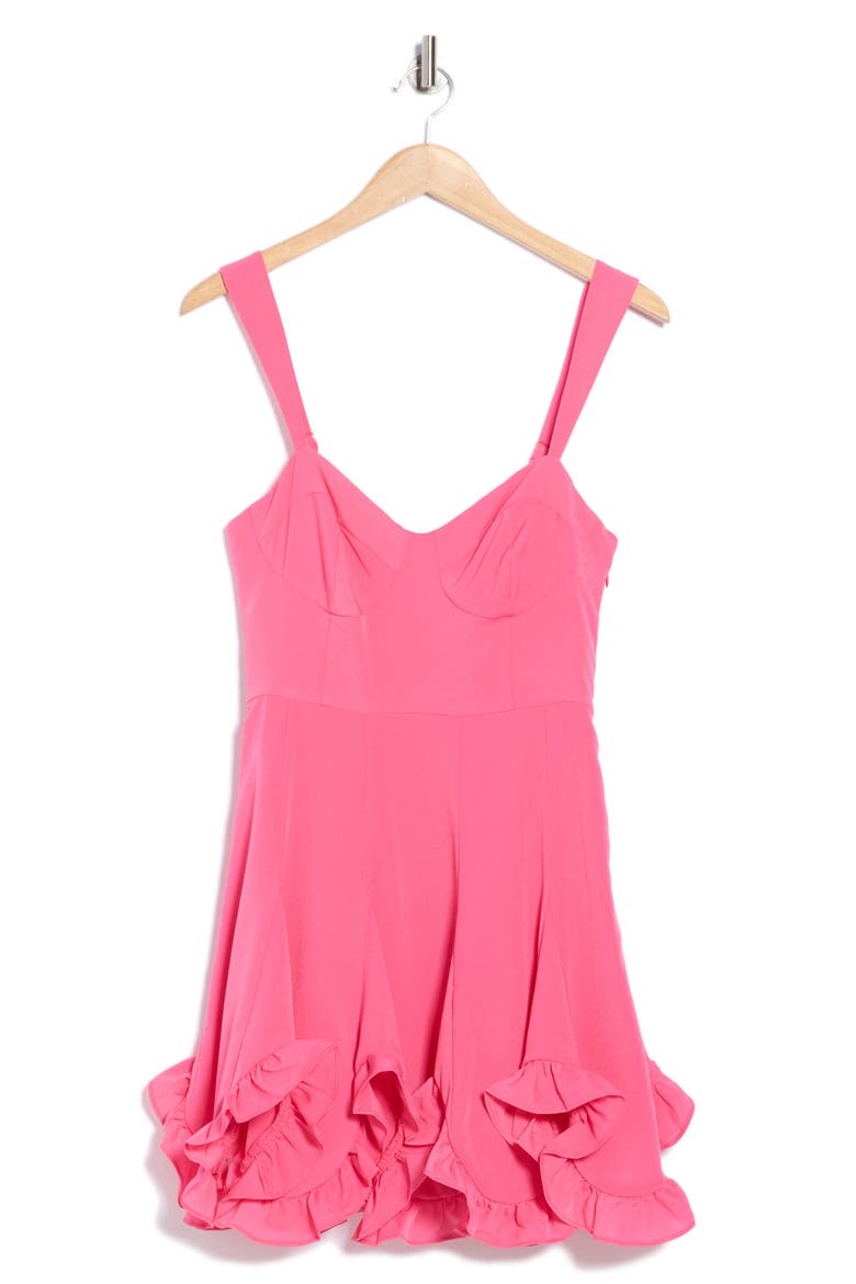 Scallop Hem Fit and Flare Dress, Alternate, color, HOT PINK