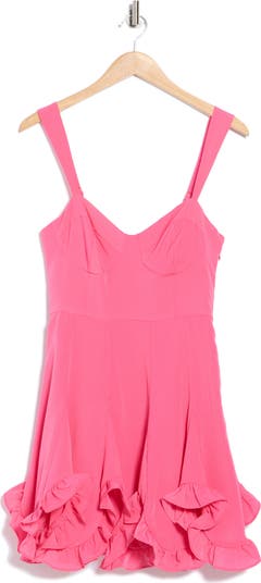 Scallop Hem Fit and Flare Dress