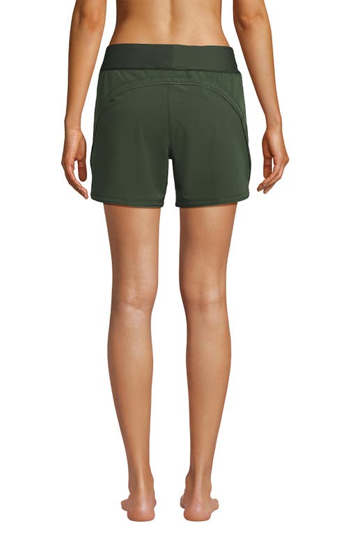 LANDS' END LANDS' END 5" QUICK DRY ELASTIC WAIST BOARD SHORTS SWIM COVER-UP SHORTS WITH PANTY 