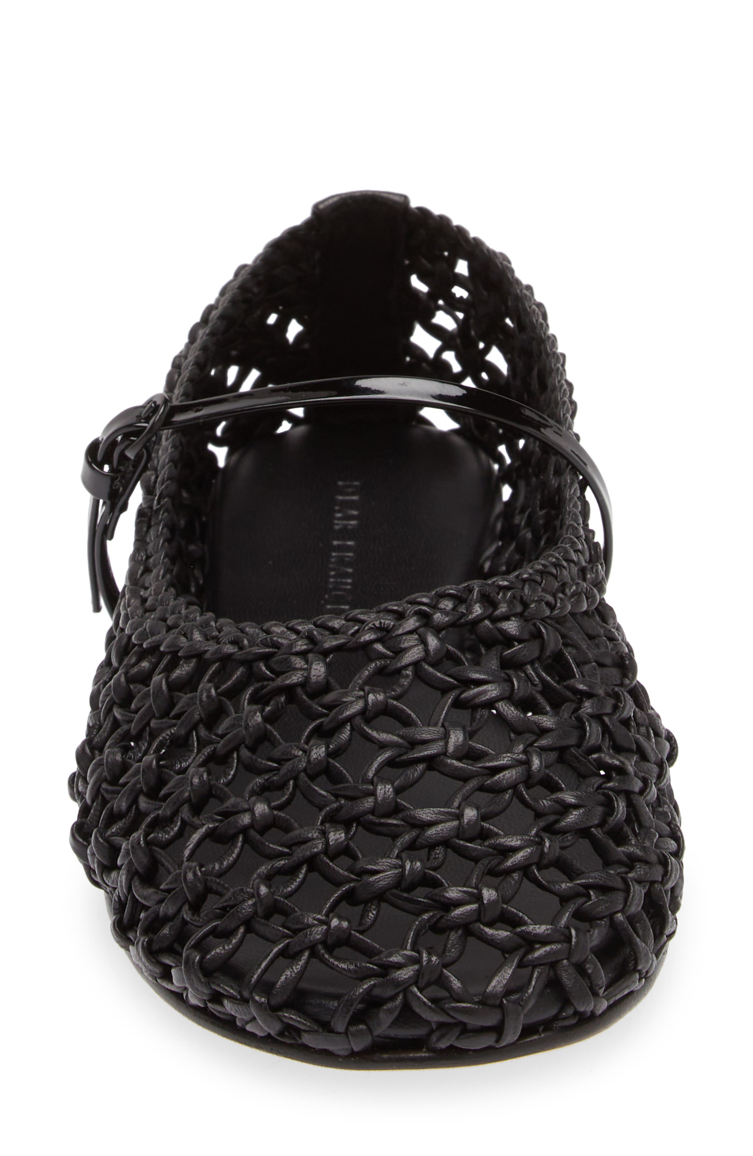 Dear Frances Balla Weave Mary Jane Flat, Alternate, color, Black Weave