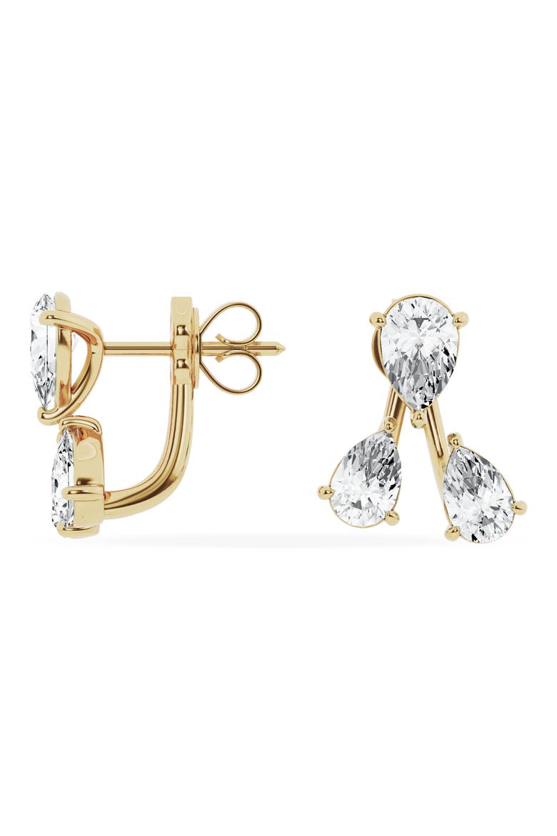 18K Gold Trio Lab Created Diamond Fashion Stud Earrings - 3.5 ctw (Nordstrom Exclusive), Alternate, color, 18K YELLOW GOLD