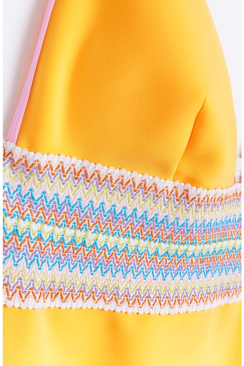 Shell Stitch Embroidery One-Piece Swimsuit, Alternate, color, ORANGE