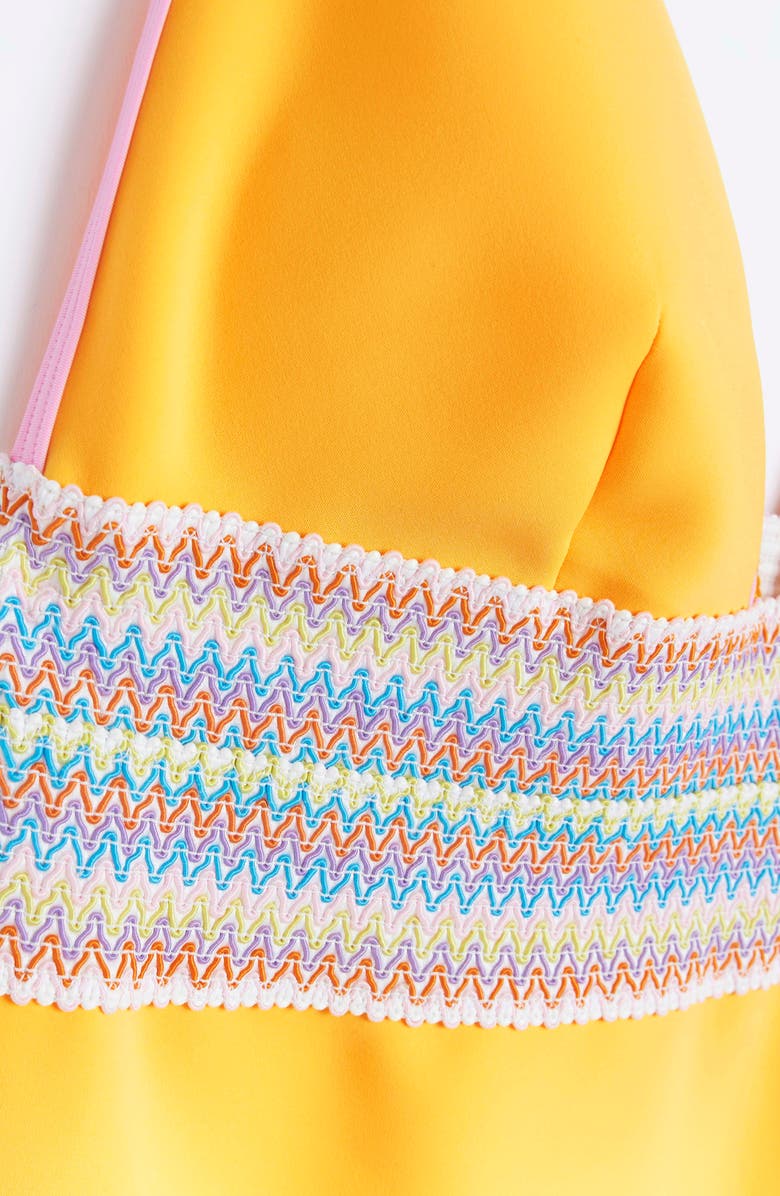 River Island Shell Stitch Embroidery One-Piece Swimsuit, Alternate, color,