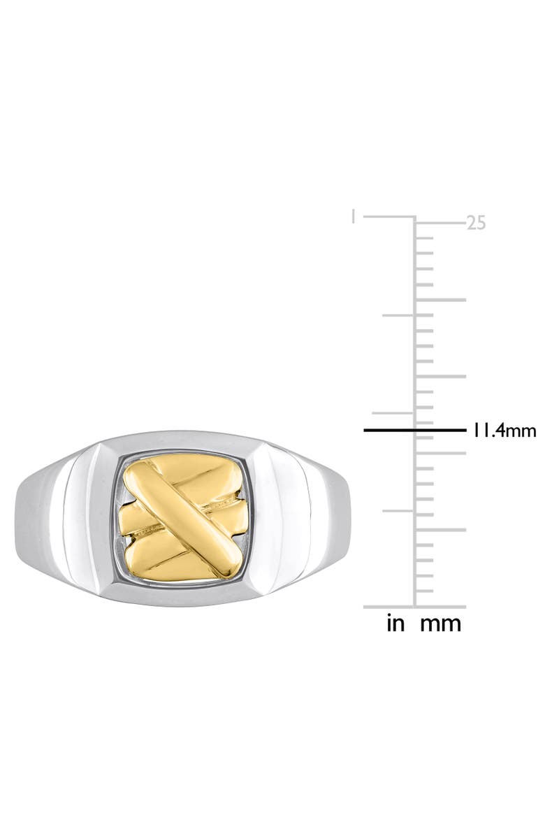 Julianna B. Crossover Motif Signet Ring 14k Gold, Alternate, color, Two-Tone Gold