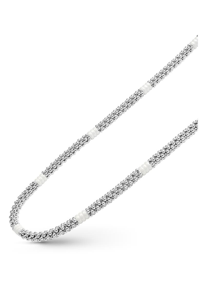 White Caviar Ceramic Collar Necklace, Alternate, color, WHITE
