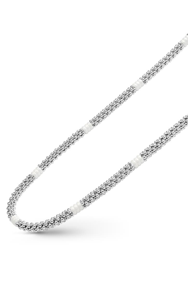 LAGOS White Caviar Ceramic Collar Necklace, Alternate, color, 