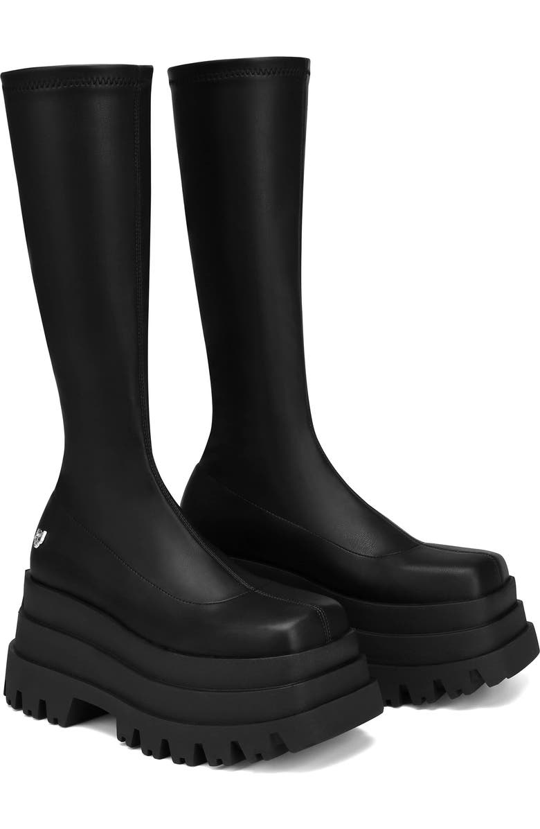 Naked Wolfe Sin Platform Tall Boot, Alternate, color, Black Stretch