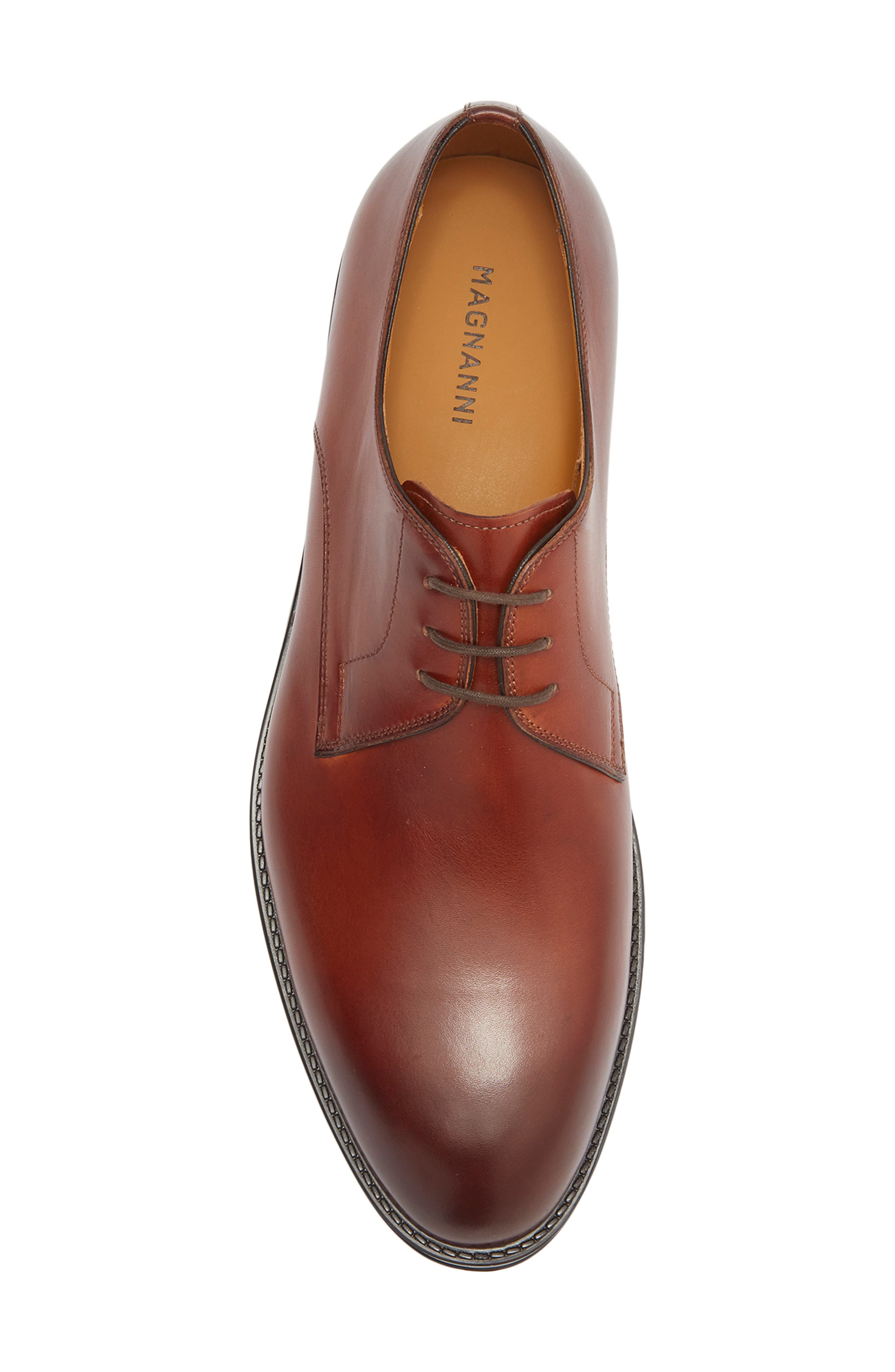 Eddison Plain Toe Derby, Alternate, color, COGNAC