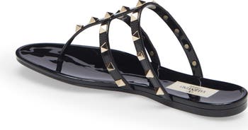 関税込 Valentino Garavani Rockstud jelly sandals 329924 Valentino Garavani Rockstud jelly sandals in black