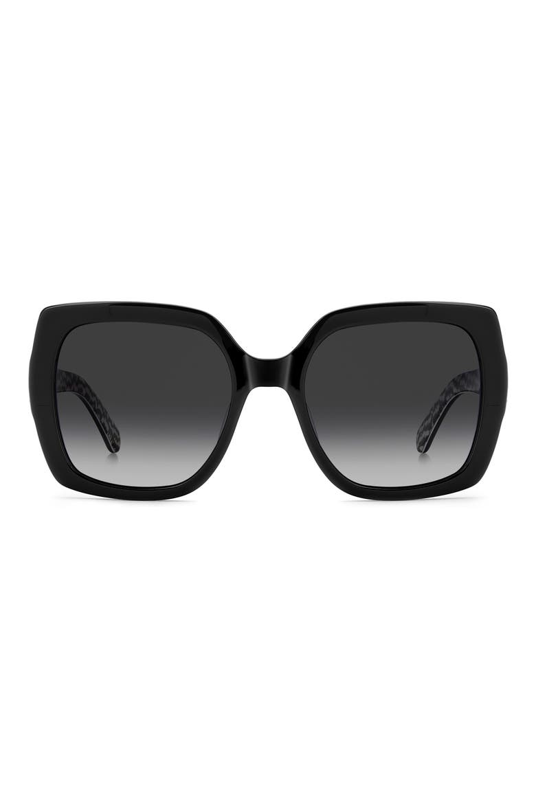 amaya 55mm polarized square sunglasses, Main, color, BLACK PATTERN BLACK/ GREY
