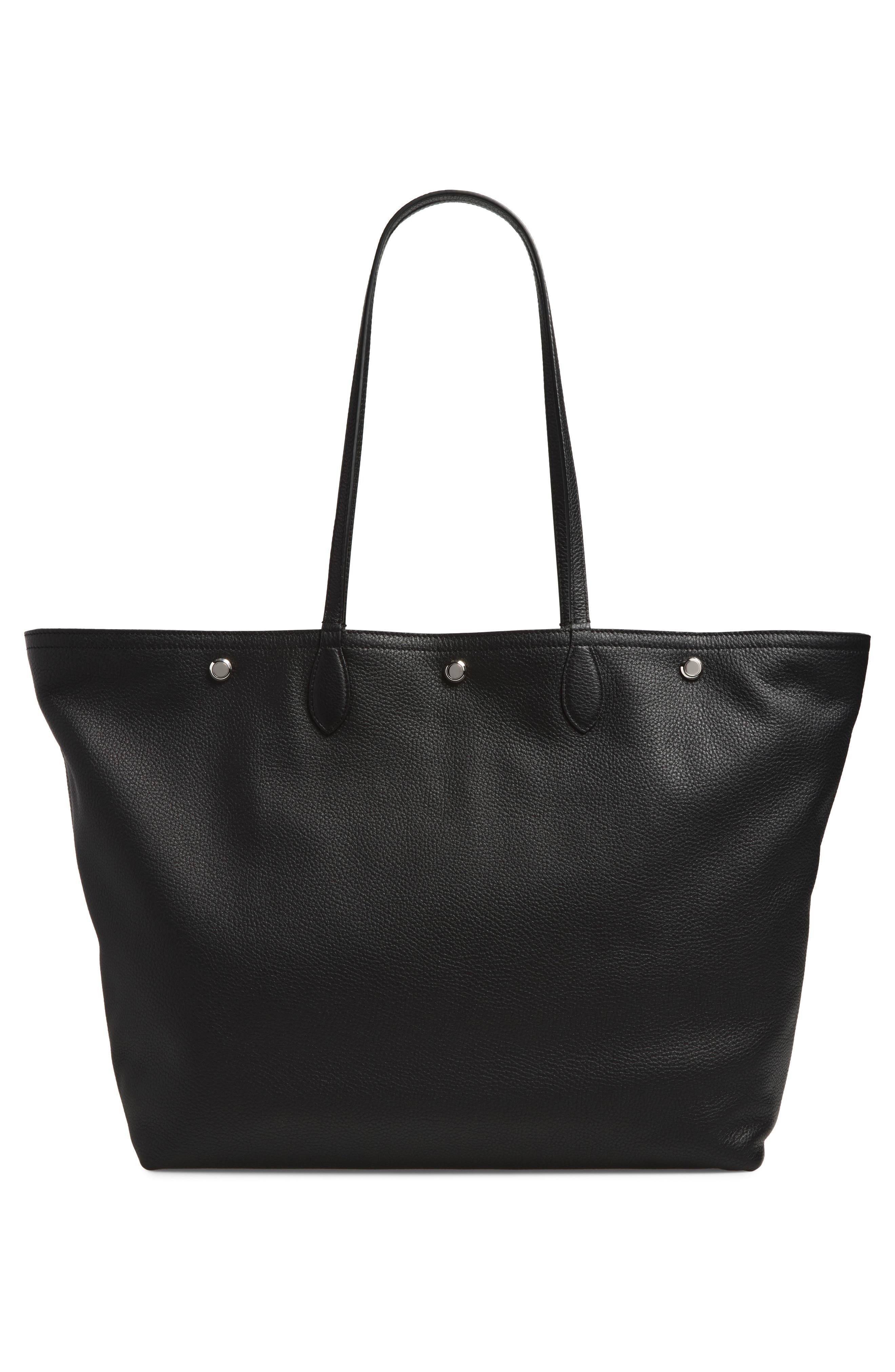 Pebbled Leather Shopper, Alternate, color, 80999 NERO