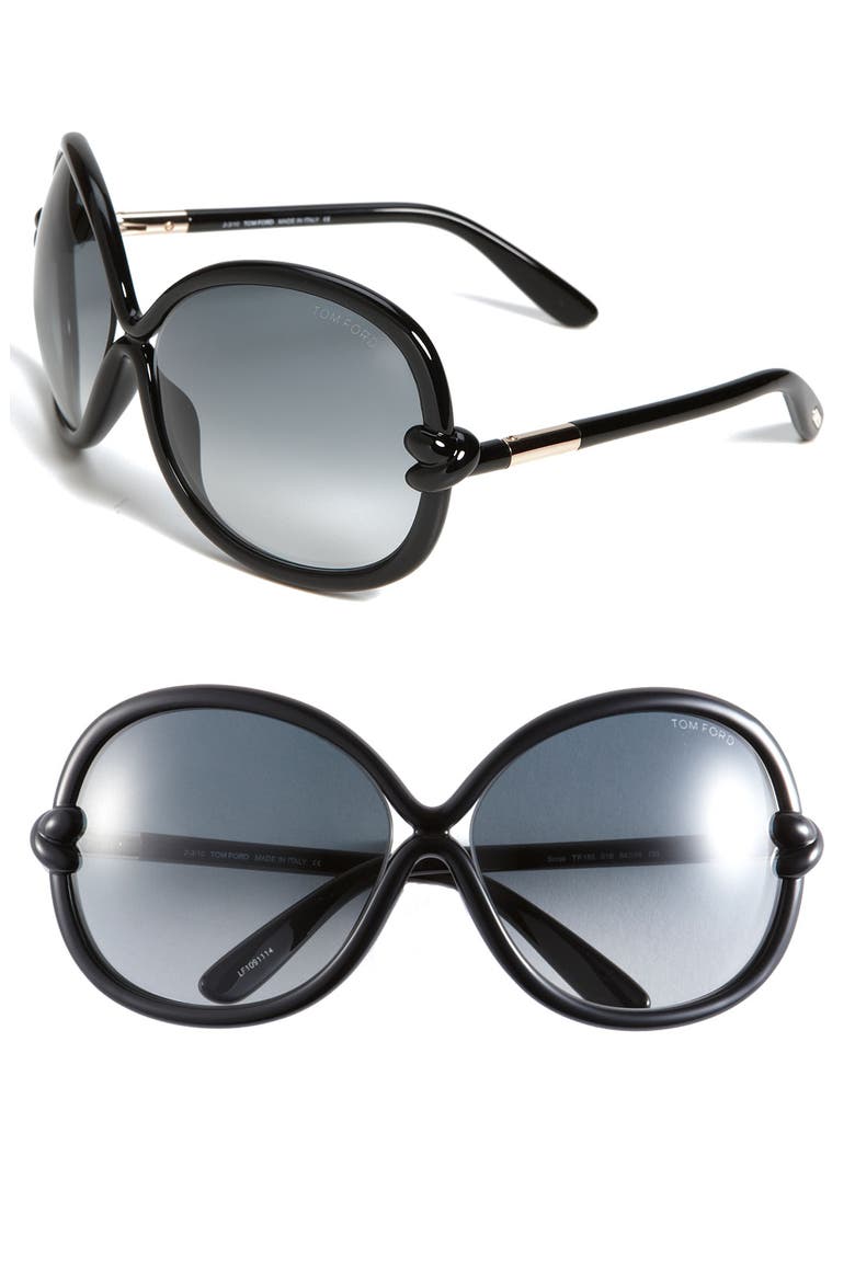 'Sonja' Sunglasses, Main, color, SHINY BLACK