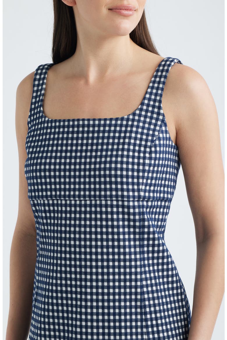 Ponte Jacquard Square Neck Mini Dress, Alternate, color, GING MIN TW PTN