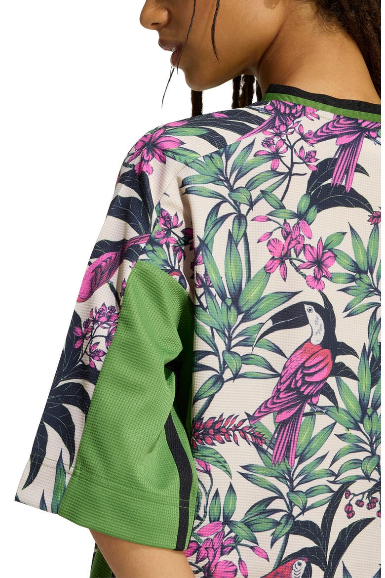 x FARM Rio Oversize T-Shirt, Alternate, color, GREEN/ CRYSTAL LINEN/ FUCHSIA