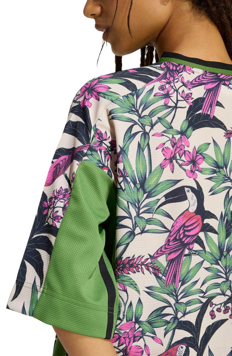 adidas x FARM Rio Oversize T-Shirt, Alternate, color, Green/ Crystal Linen/ Fuchsia