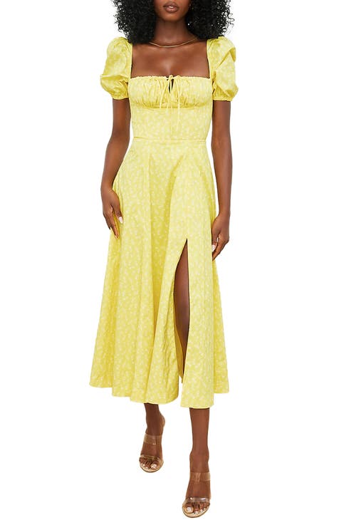 Light yellow midi dress online