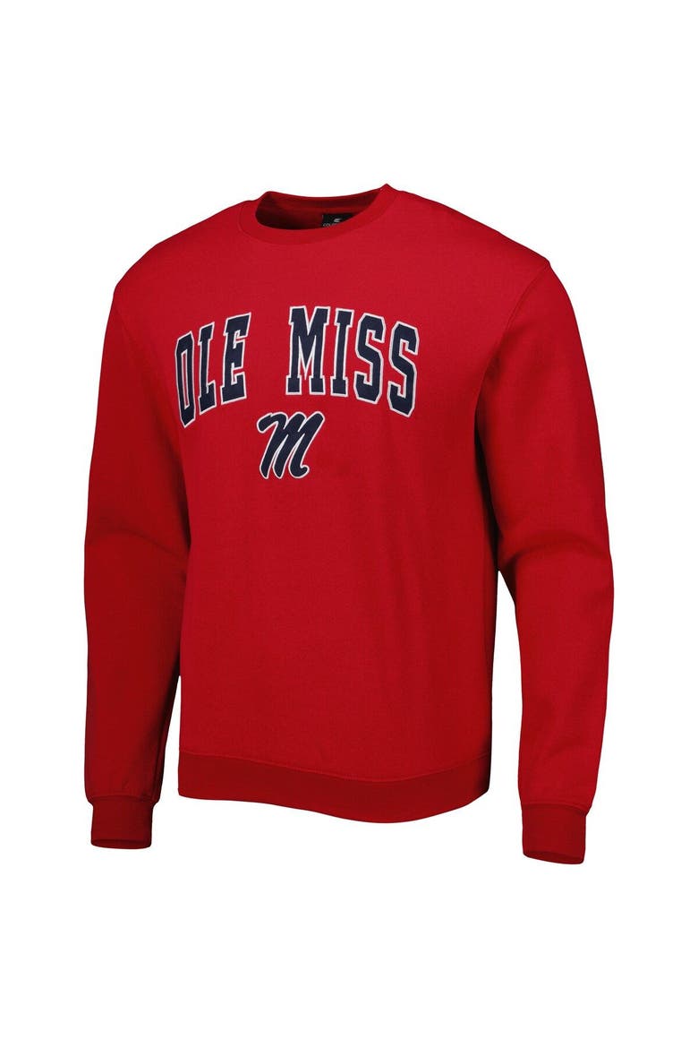Men's Colosseum Red Ole Miss Rebels Arch & Logo Pullover Sweatshirt, Alternate, color, Red