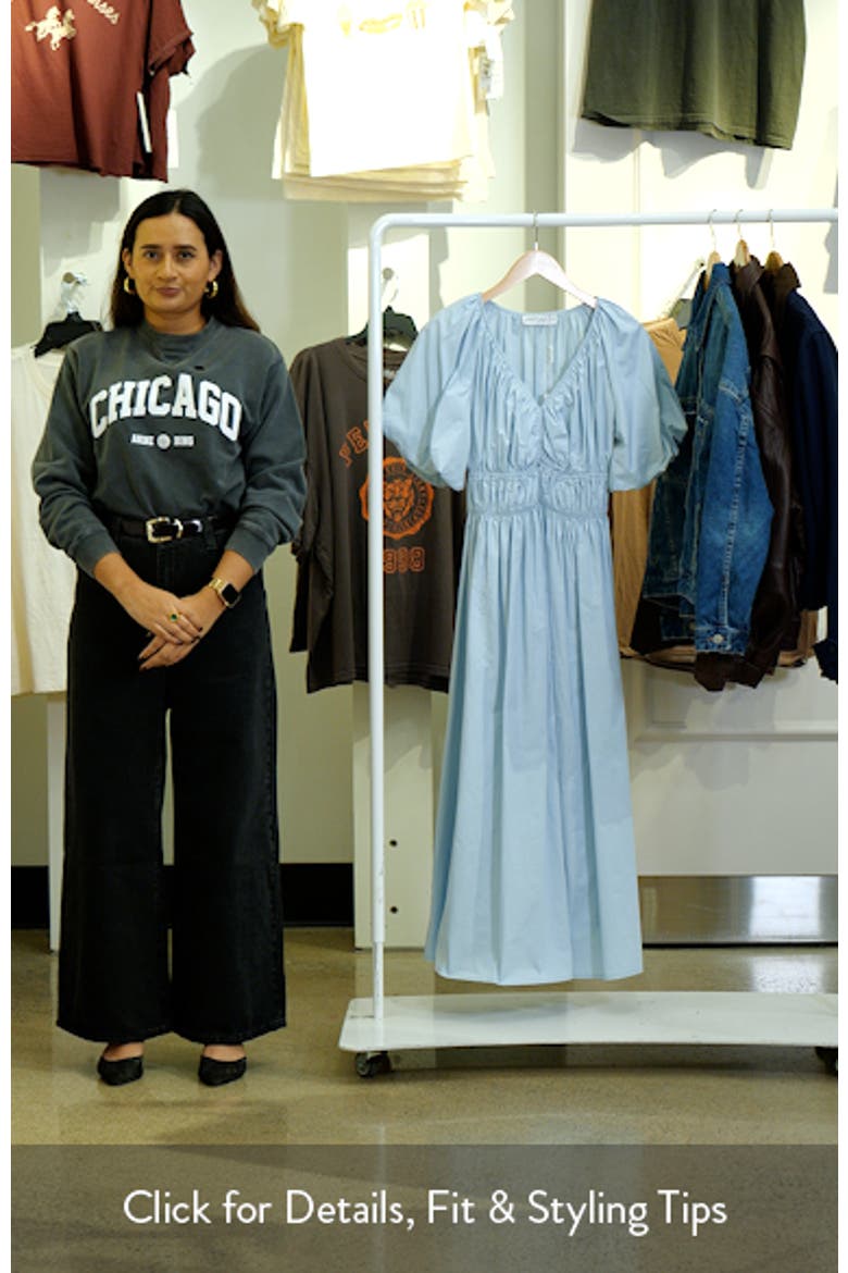 Rozie Puff Sleeve Cotton Midi Dress video