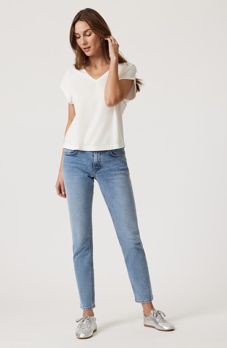 Mavi Jeans Dolman Sleeve V-Neck Top, Alternate, color, Antique White