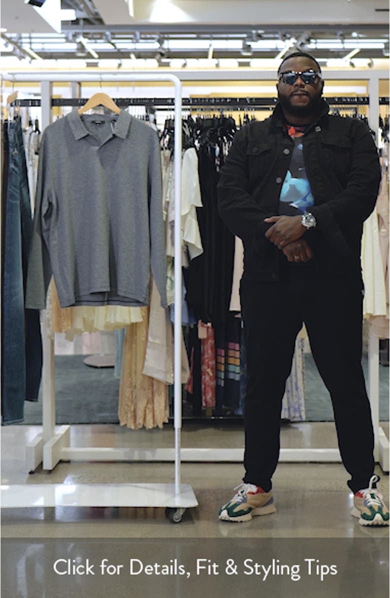 Houndstooth Johnny Collar Long Sleeve Polo, sales video thumbnail