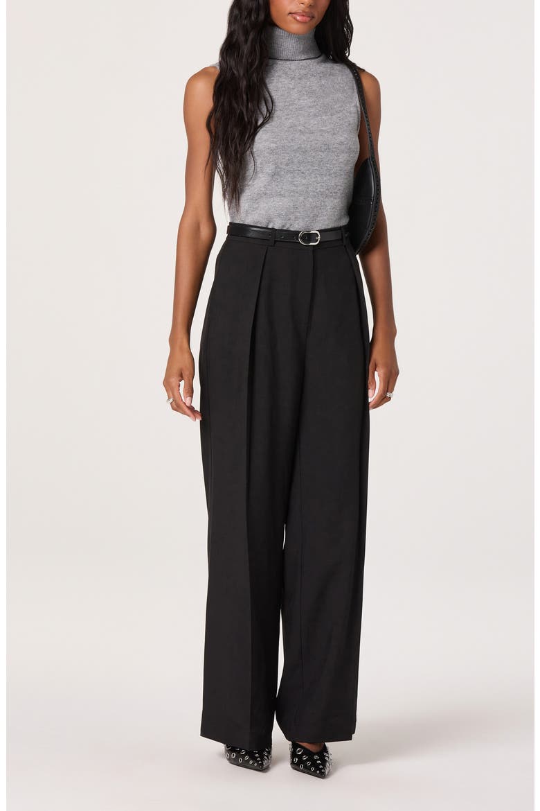 Pleated Pants, Alternate, color, BLACK