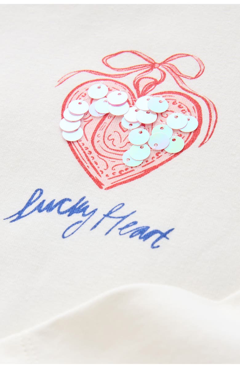 NEXT Kids' Floral Sequin Long Sleeve T-Shirt, Alternate, color, White