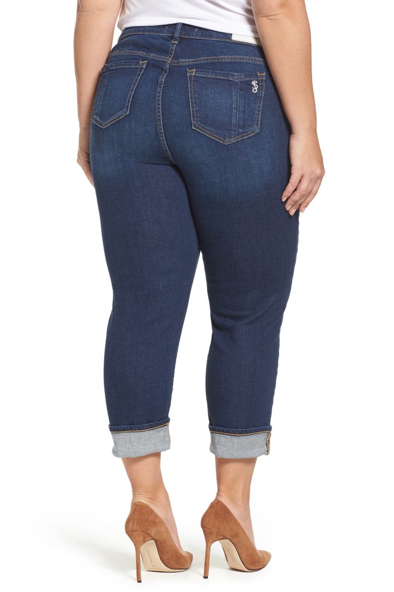 Roll Crop Boyfriend Jeans, Alternate, color, AMBER