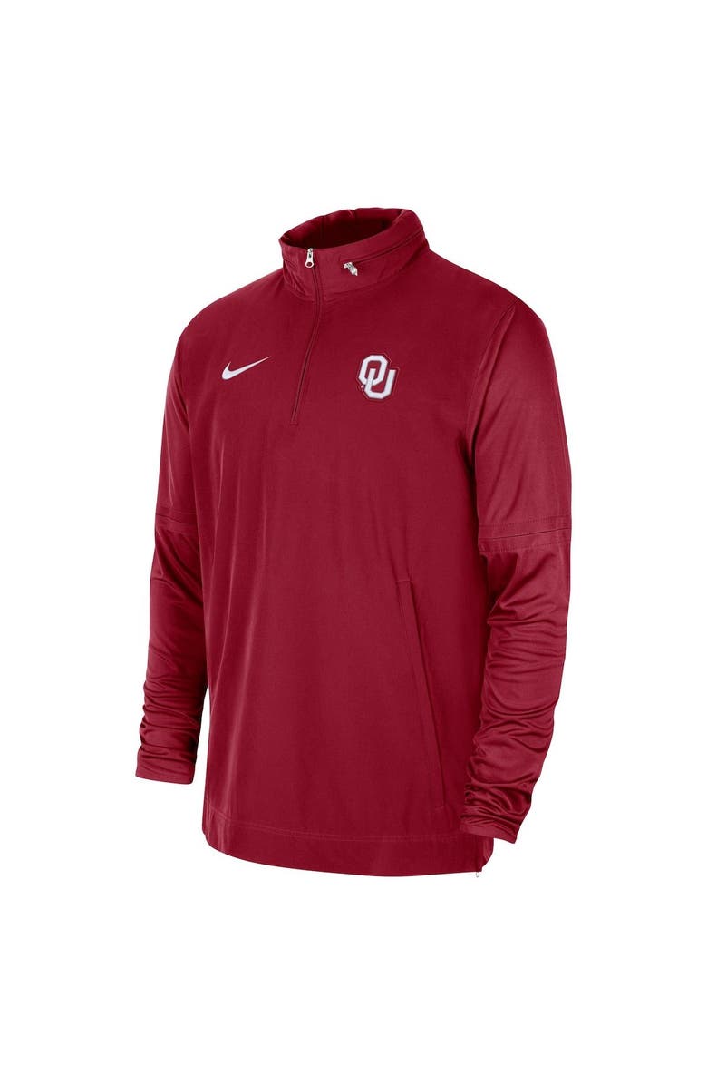 Nike Men's Nike Crimson Oklahoma Sooners 2023 Coach Half-Zip Hooded Jacket, Alternate, color, Crimson