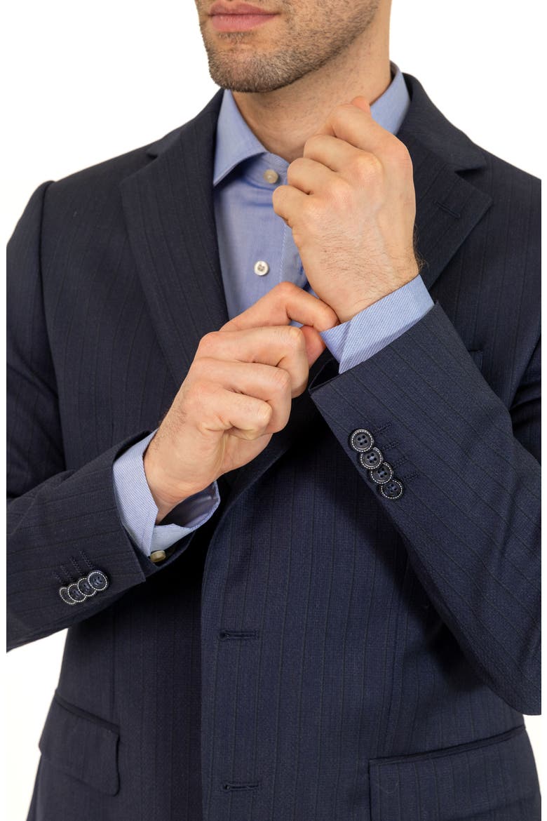 Trim Fit Wool Suit, Alternate, color, BLUE