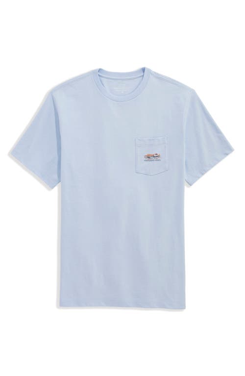 Vineyard Vines Dockside Autumn Wakes Pocket Graphic T-shirt In Blue