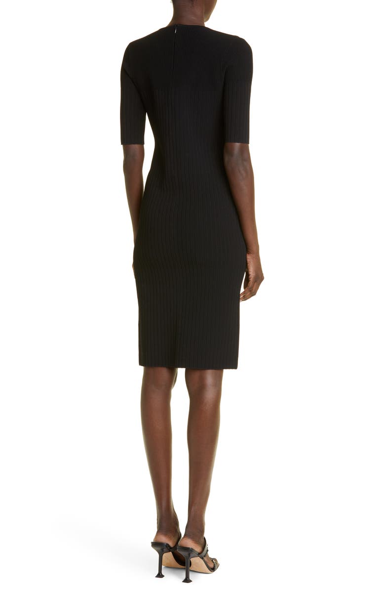 ST. JOHN Short Sleeve Rib Knit Sweater Dress, Alternate, color, 