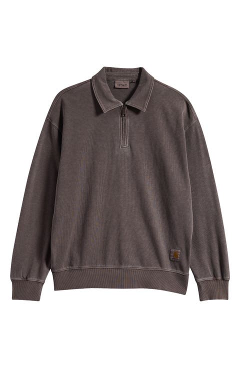 Harper Cotton Fleece Polo Sweatshirt