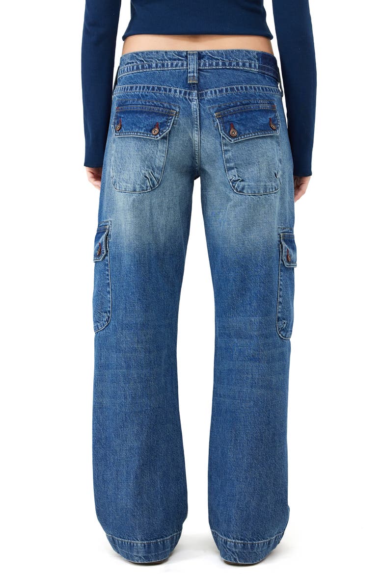 Kayla Low Rise Wide Leg Cargo Jeans, Alternate, color, MID VINTAGE