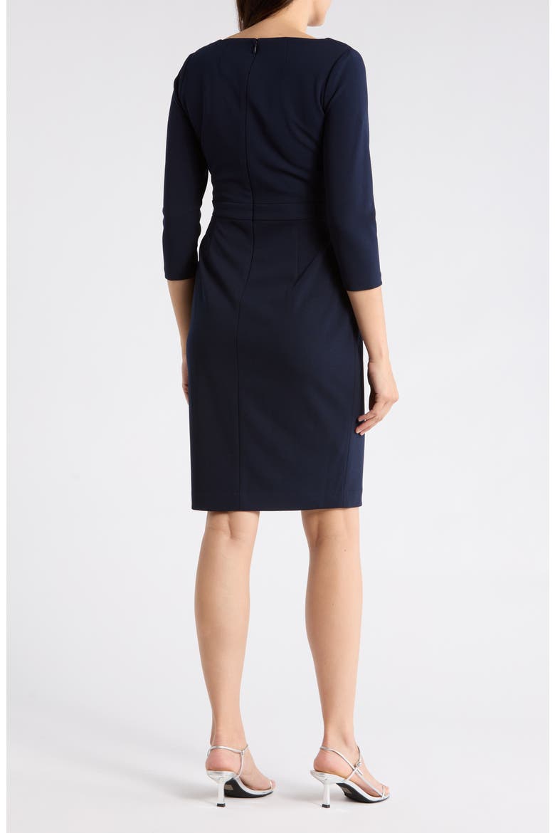 Side Bow Sheath Dress, Alternate, color, INDIGO