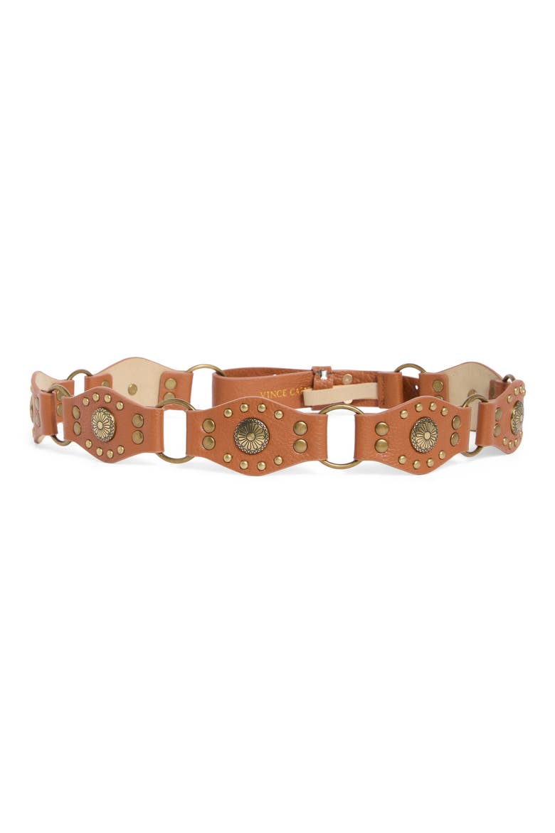 Hip Slung Concho Belt, Main, color, COGNAC