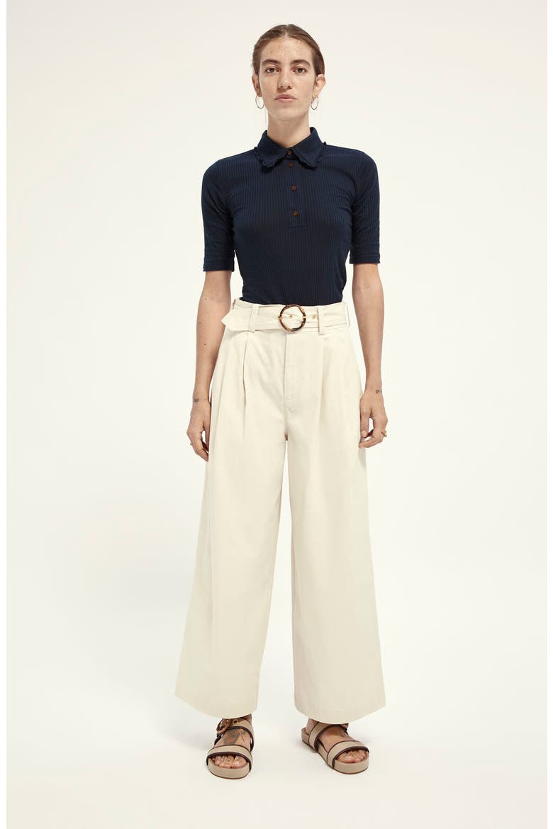 Belted Wide Leg Pants, Alternate, color, ECRU