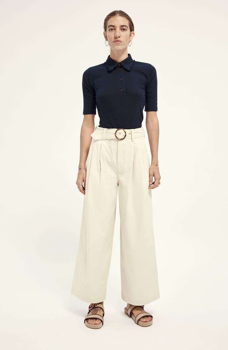 Scotch & Soda Belted Wide Leg Pants, Alternate, color,